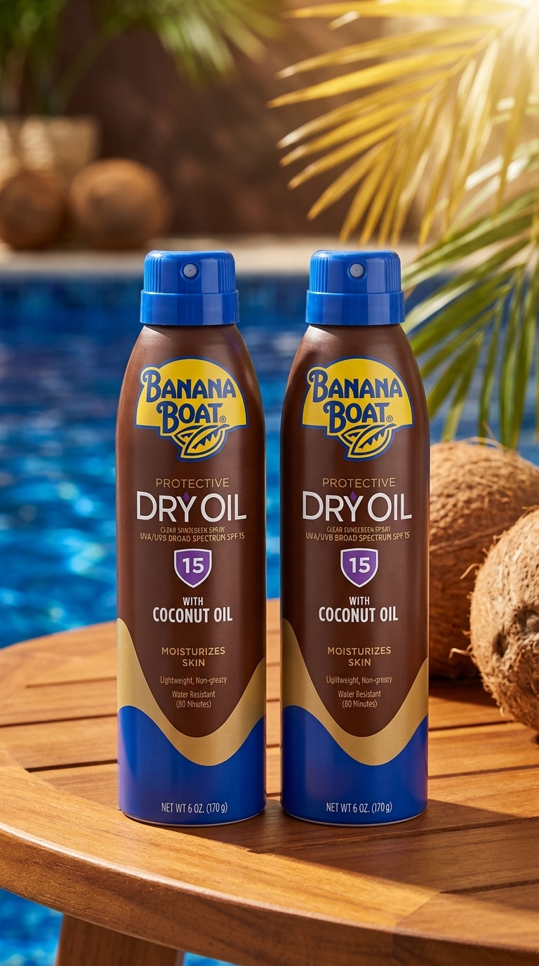 Banana Boat Dry Oil Tanning Spray Sunscreen SPF 15