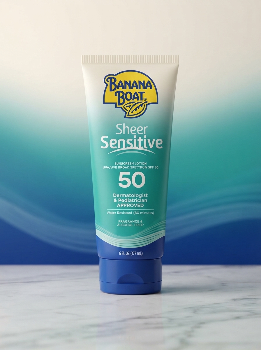 Banana Boat Sheer Sensitive Body Sunscreen Lotion SPF 50 6oz