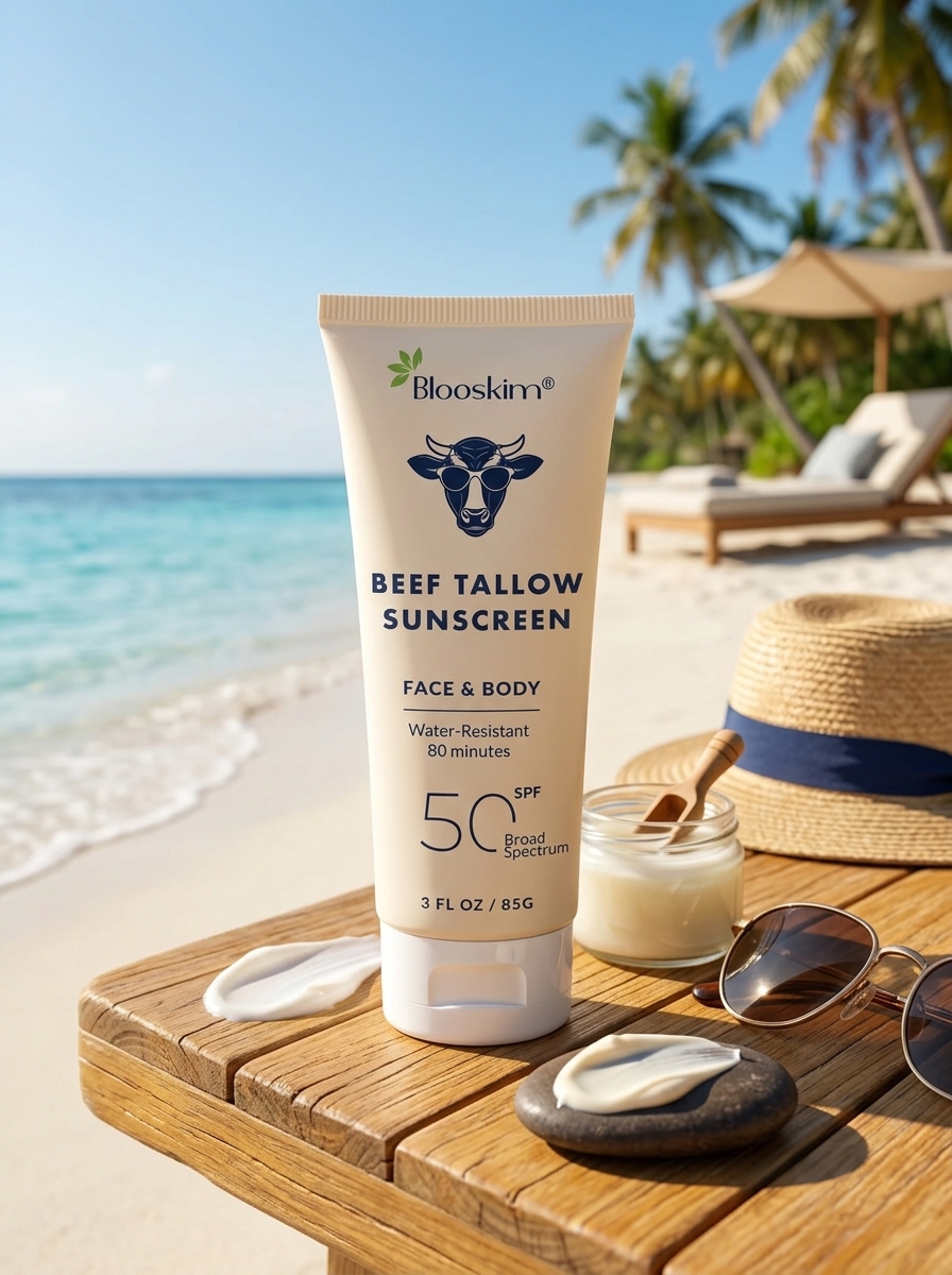 Blooskim Beef Tallow Sunscreen SPF 50 - Water-Resistant