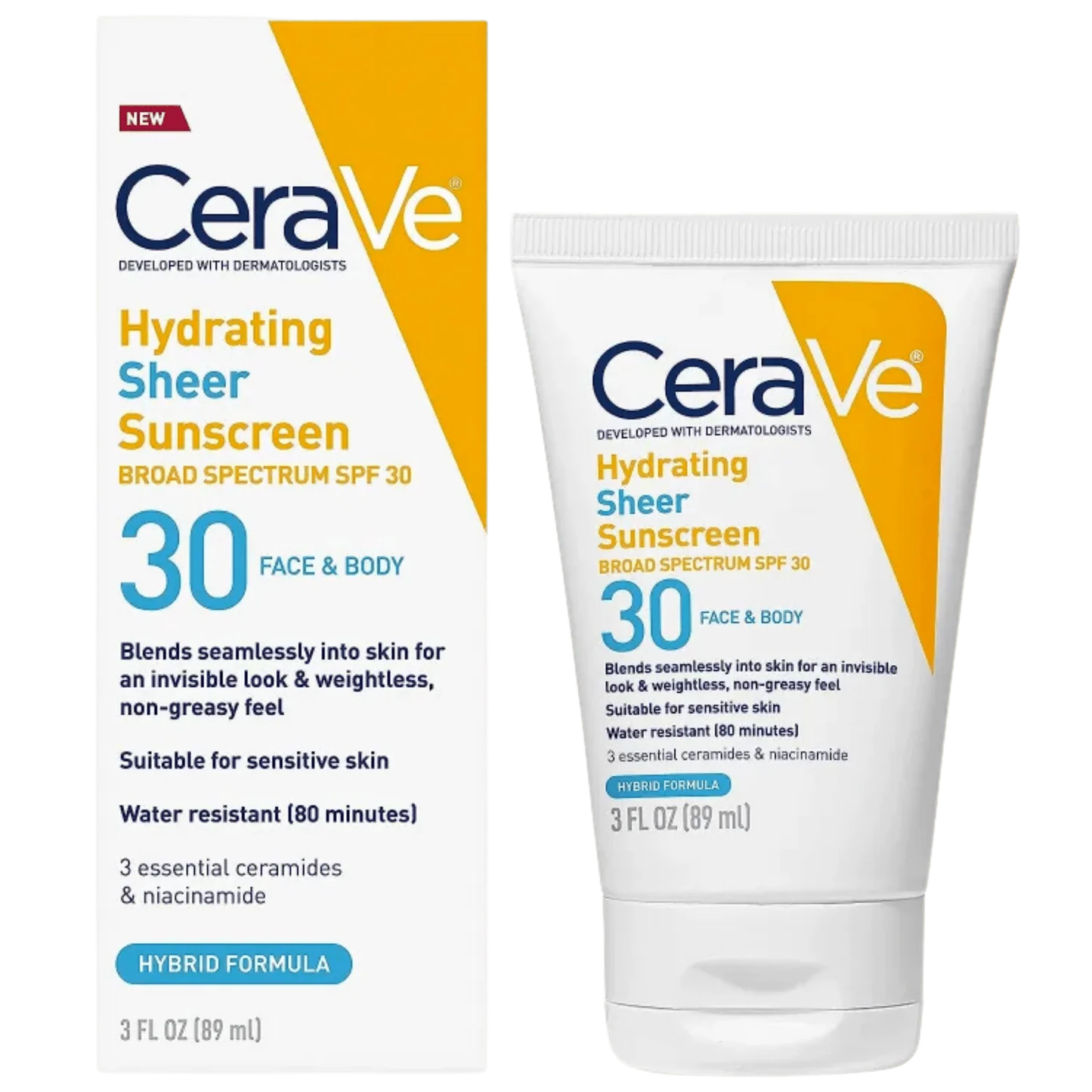 CeraVe Hydrating Sheer Sunscreen SPF 30 (3 oz)