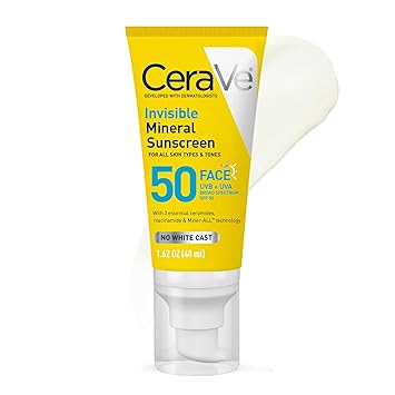 CeraVe Invisible Mineral Sunscreen SPF 50 (Travel Size)