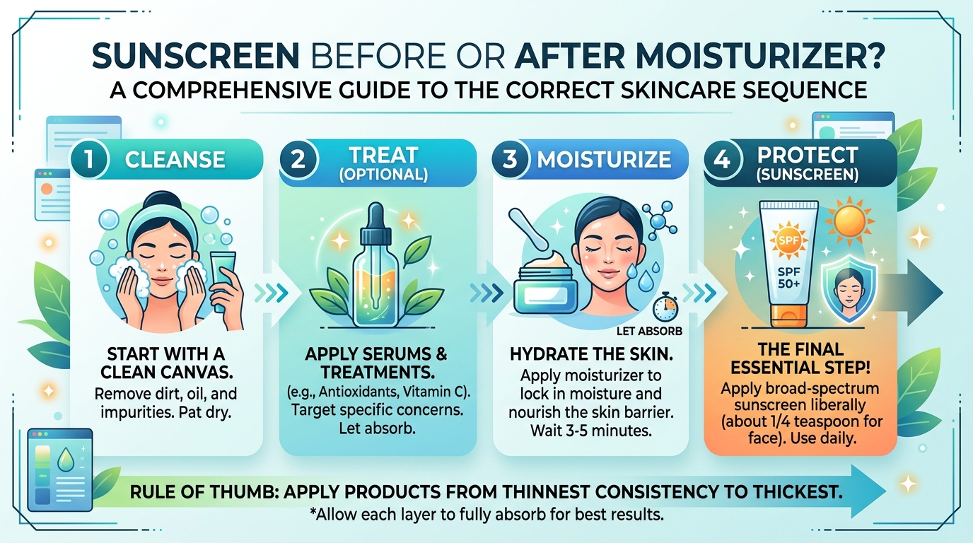 Does Sunscreen Go Before or After Moisturizer