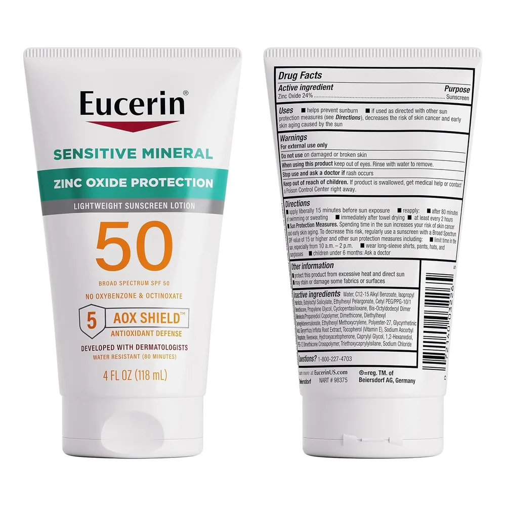 Eucerin Mineral Sunscreen Lotion SPF 50 for Sensitive Skin