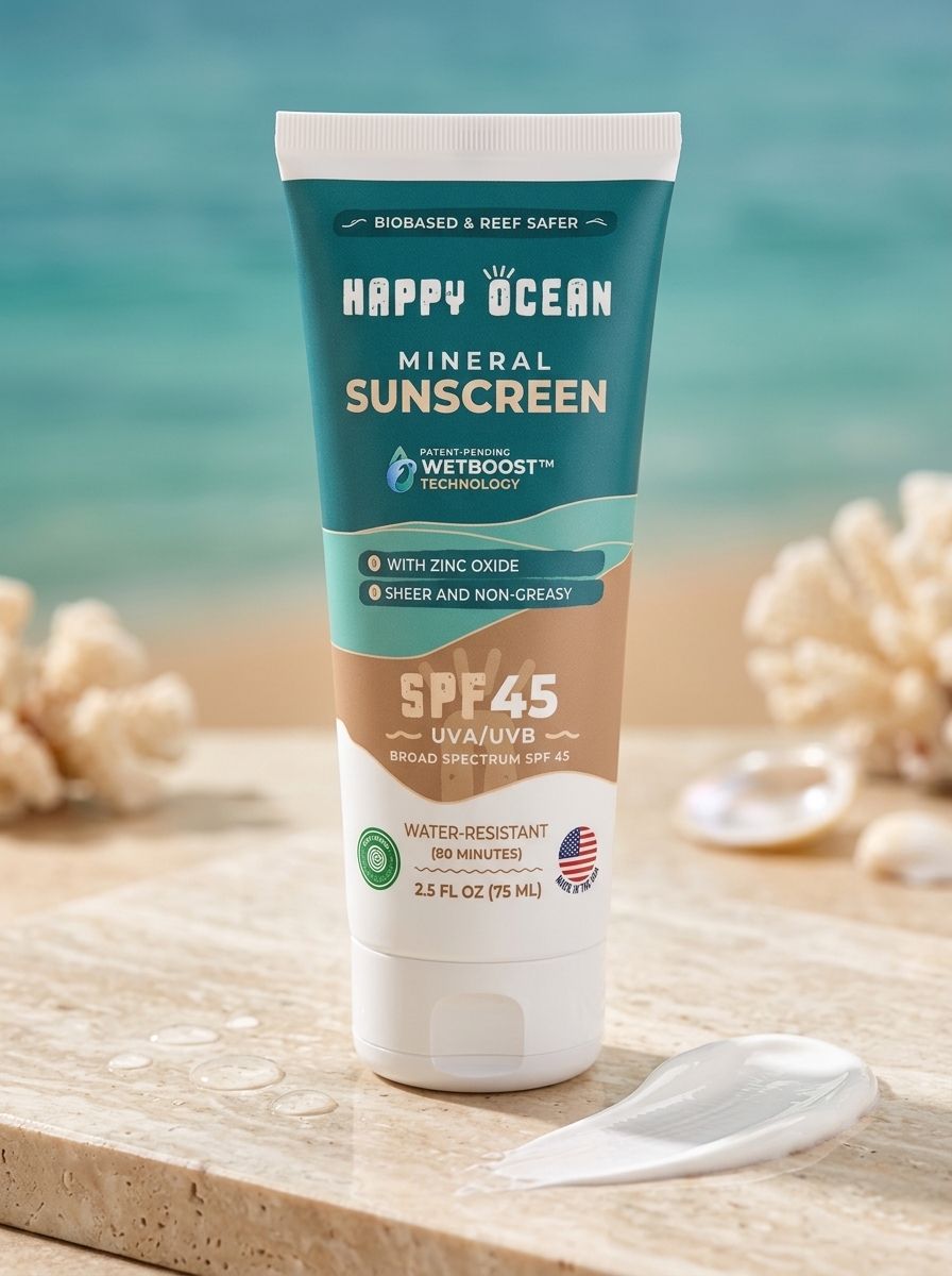 Happy Ocean Reef Mineral Sunscreen SPF 45 (Travel Size)