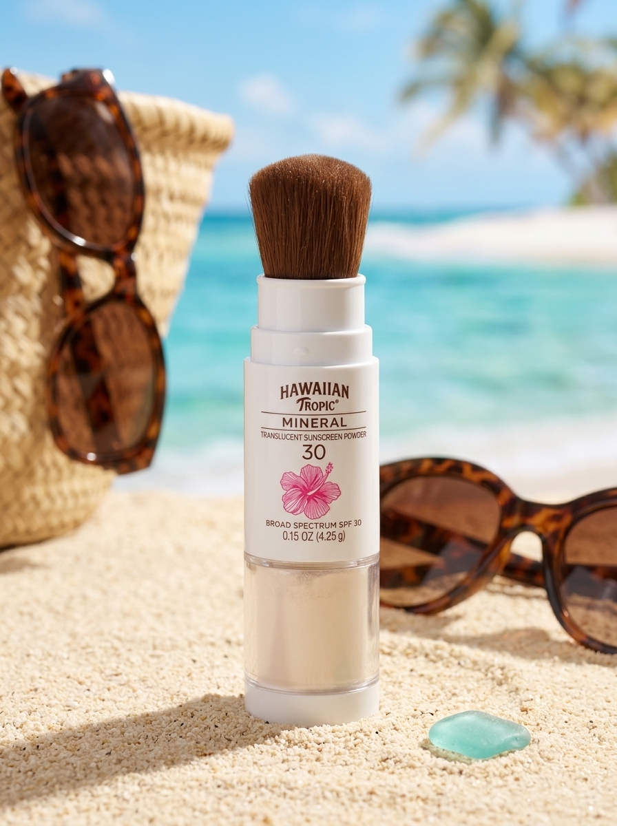 Hawaiian Tropic Mineral Powder Sunscreen Brush SPF 30