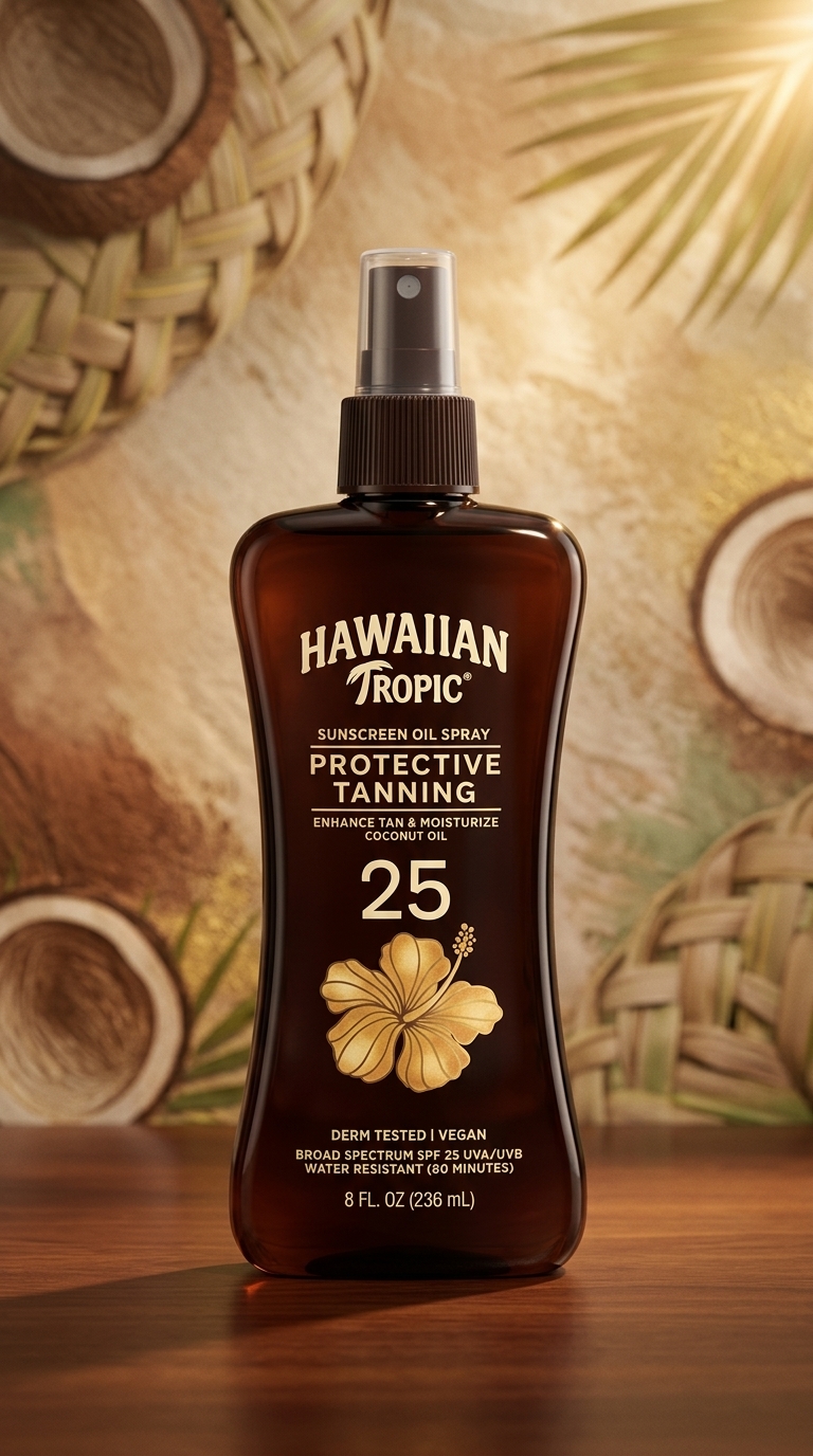 Hawaiian Tropic Protective Tanning Oil Spray Sunscreen SPF 25 8 Fl Oz