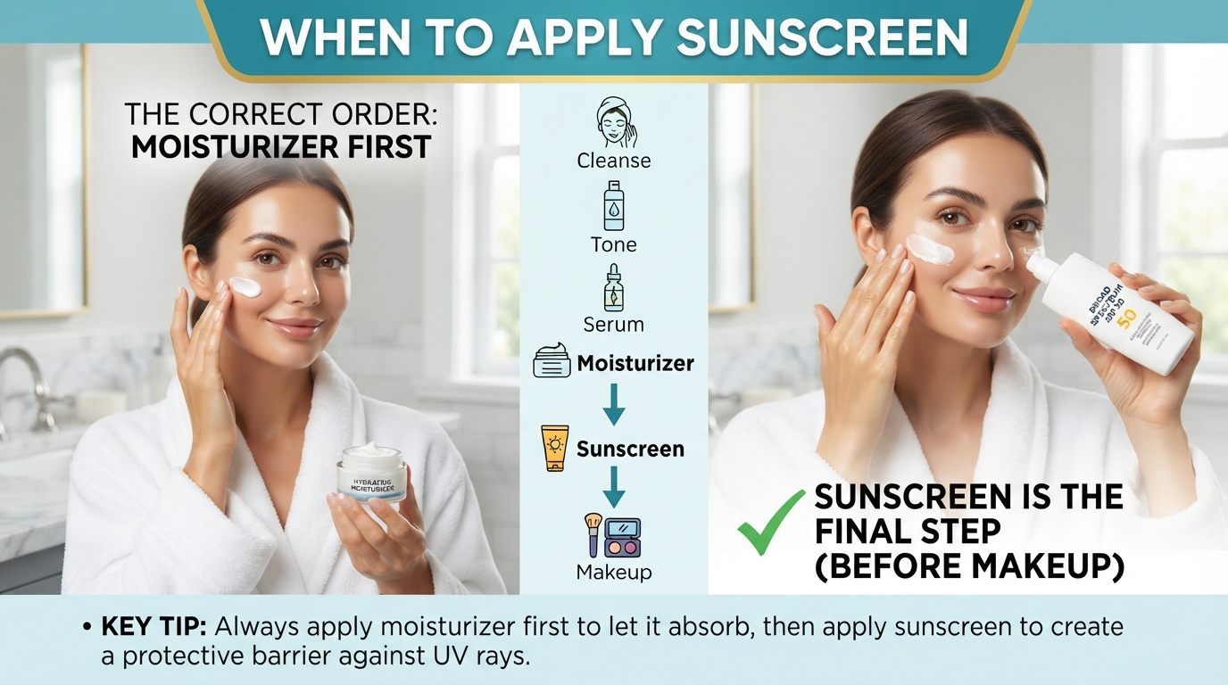 When to Apply Sunscreen Before or After Moisturizer