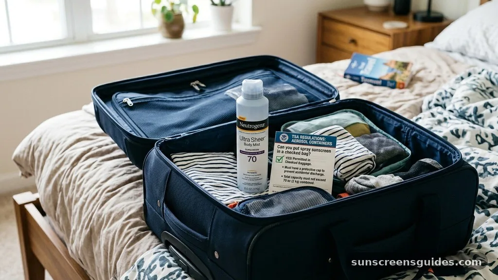can you put spray sunscreen in a checked bag