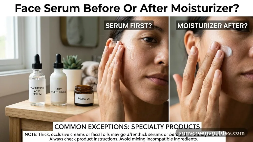 Common Exceptions and Specialty Products - face serum before or after moisturizer