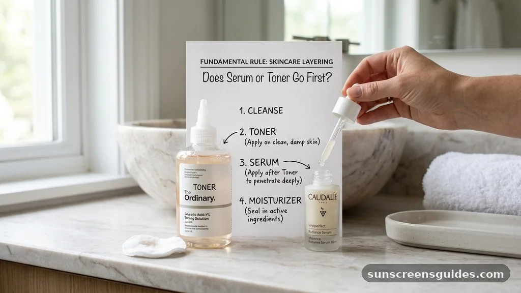 does serum or toner go first