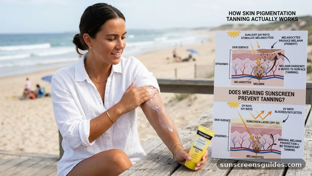 does wearing sunscreen prevent tanning