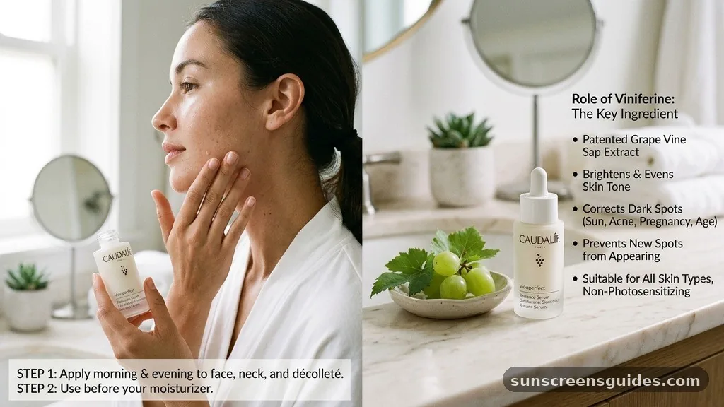 how to use caudalie vinoperfect serum