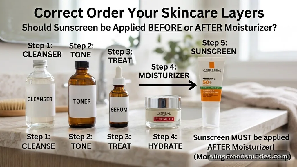 The Correct Order for Your Skincare Layers - should sunscreen be applied before or after moisturizer
