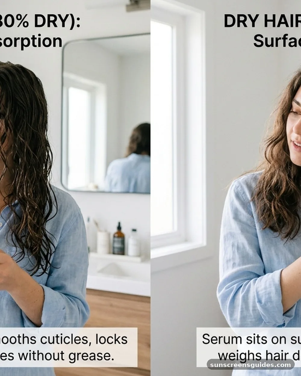 Why Damp Hair Wins Over Dry - when to apply hair serum